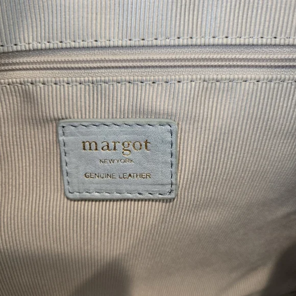 Margot New York Light Blue/Grey Suede Tote Bag - Picture 7 of 8